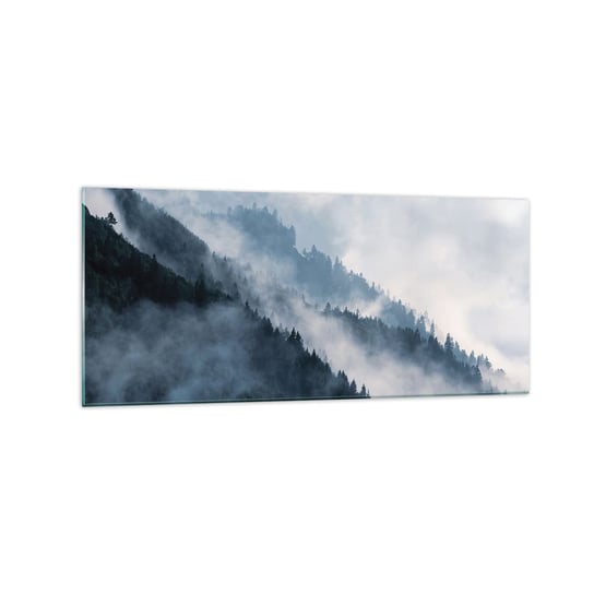 Obraz na szkle - Mistyka gór - 120x50cm - Krajobraz Góry Las - Nowoczesny szklany obraz na ścianę do salonu do sypialni ARTTOR ARTTOR