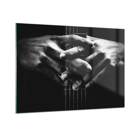 Obraz na szkle - Modlitwa artysty - 100x70cm - Gitarzysta Muzyk Gitara - Nowoczesny foto szklany obraz do salonu do sypialni ARTTOR ARTTOR