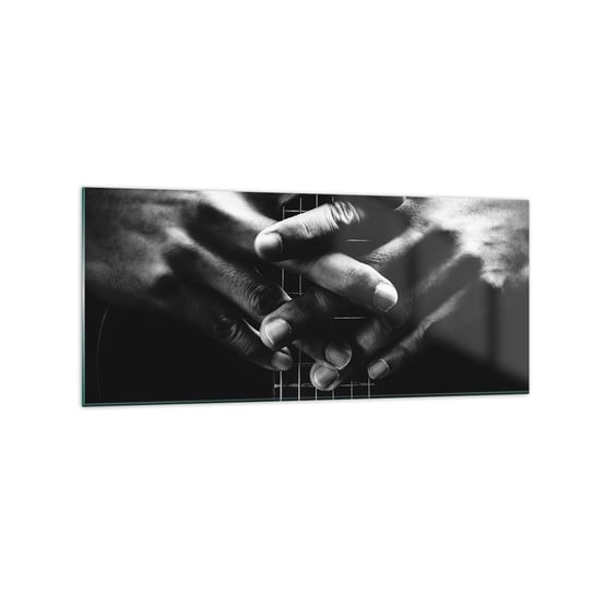 Obraz na szkle - Modlitwa artysty - 120x50cm - Gitarzysta Muzyk Gitara - Nowoczesny szklany obraz na ścianę do salonu do sypialni ARTTOR ARTTOR
