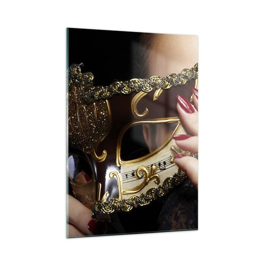 Obraz na szkle - Mój świat jest barokowy - 50x70cm - Kobieta Maska Wenecka Bal - Nowoczesny szklany obraz do salonu do sypialni ARTTOR ARTTOR