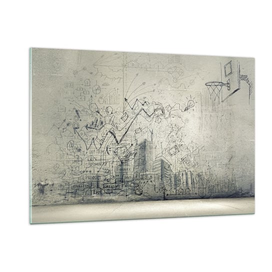 Obraz na szkle - Moje wspaniałe miejskie życie - 120x80cm - Graffiti Sztuka Grafika - Nowoczesny szklany obraz na ścianę do salonu do sypialni ARTTOR ARTTOR