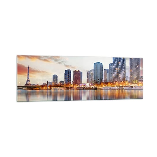 Obraz na szkle - Monumentalny spokój Paryża - 160x50cm - Miasto Paryż Wieża Eiffla - Nowoczesny foto szklany obraz do salonu do sypialni ARTTOR ARTTOR