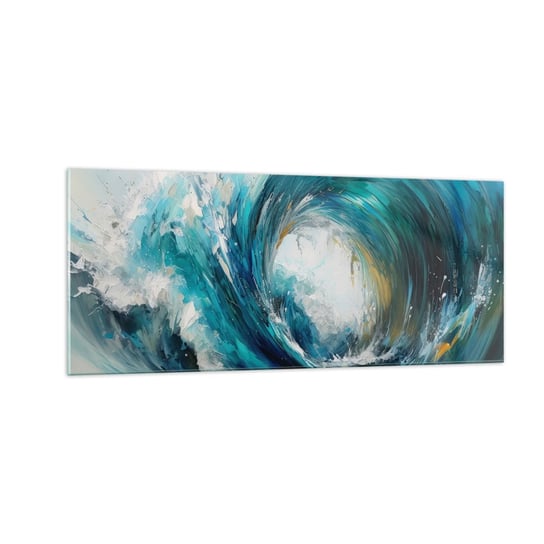 Obraz na szkle - Morski portal - 100x40cm - Ocean Fala Sztuka - Nowoczesny foto szklany obraz do salonu do sypialni ARTTOR ARTTOR