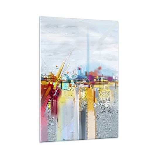 Obraz na szkle - Most radości nad rzeką życia - 50x70cm - Abstrakcja Sztuka Surrealizm - Nowoczesny szklany obraz do salonu do sypialni ARTTOR ARTTOR
