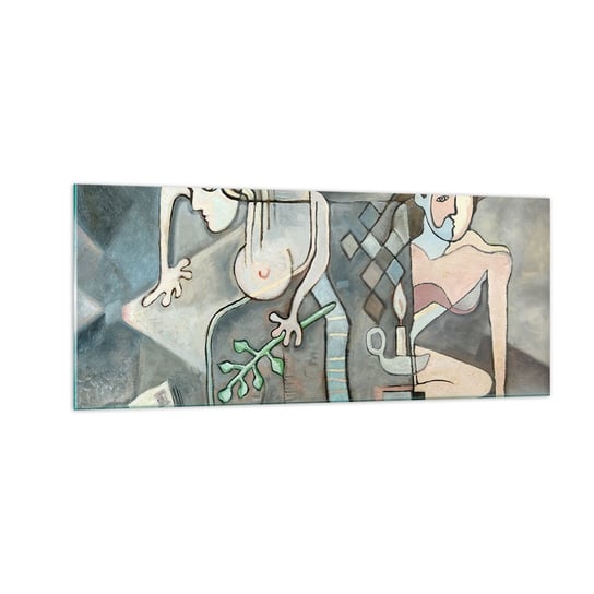 Obraz na szkle - Mozaika ducha i materii - 100x40cm - Abstrakcja Kubizm Ludzie - Nowoczesny foto szklany obraz do salonu do sypialni ARTTOR ARTTOR