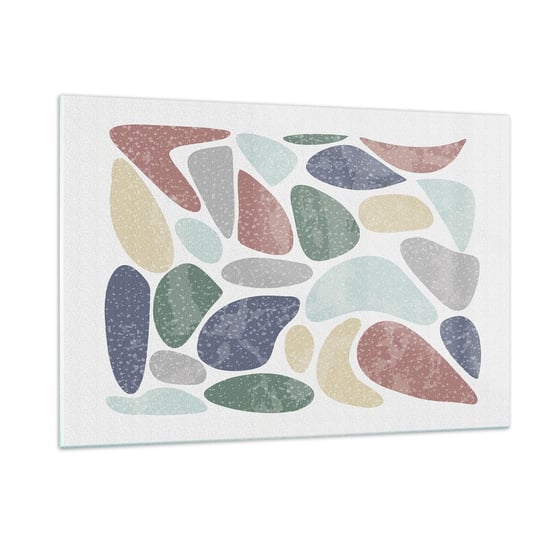 Obraz na szkle - Mozaika pudrowanych barw - 120x80cm - Minimalizm Pastelowe Boho - Nowoczesny szklany obraz na ścianę do salonu do sypialni ARTTOR ARTTOR
