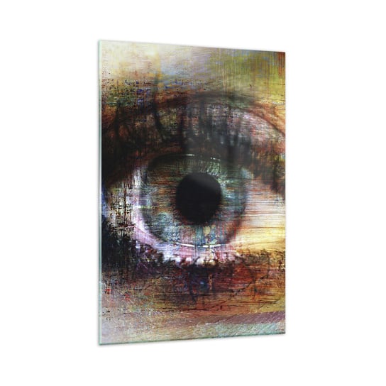 Obraz na szkle - Można zajrzec w duszę - 80x120cm - Abstrakcja Oko Sztuka - Nowoczesny szklany obraz na ścianę do salonu do sypialni ARTTOR ARTTOR