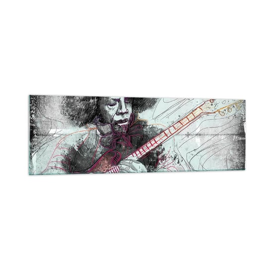 Obraz na szkle - Na falach muzyki - 160x50cm - Muzyka Gitarzysta Instrument - Nowoczesny foto szklany obraz do salonu do sypialni ARTTOR ARTTOR