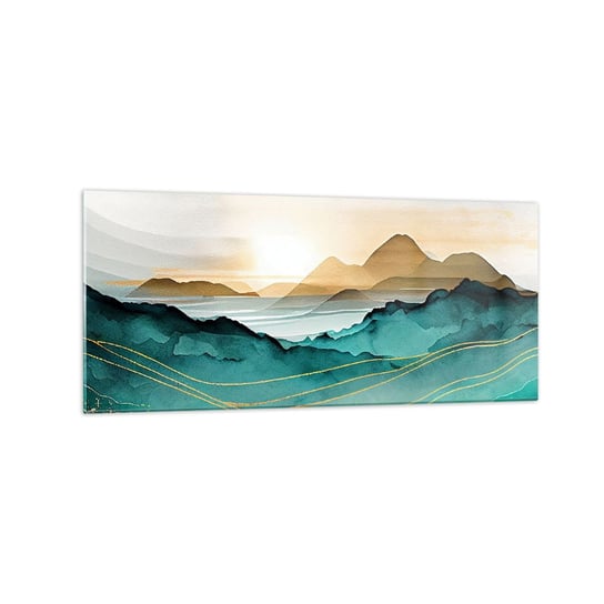 Obraz na szkle - Na granicy abstrakcji – pejzaż - 120x50cm - Pejzaż Góry Nowoczesny - Nowoczesny szklany obraz na ścianę do salonu do sypialni ARTTOR ARTTOR