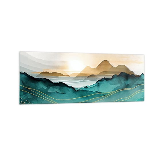 Obraz na szkle - Na granicy abstrakcji – pejzaż - 140x50cm - Pejzaż Góry Nowoczesny - Nowoczesny szklany obraz do salonu do sypialni ARTTOR ARTTOR