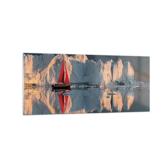 Obraz na szkle - Na krańcu świata - 120x50cm - Lodowiec Krajobraz Grenlandia - Nowoczesny szklany obraz na ścianę do salonu do sypialni ARTTOR ARTTOR