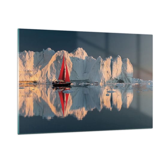 Obraz na szkle - Na krańcu świata - 120x80cm - Lodowiec Krajobraz Grenlandia - Nowoczesny szklany obraz na ścianę do salonu do sypialni ARTTOR ARTTOR
