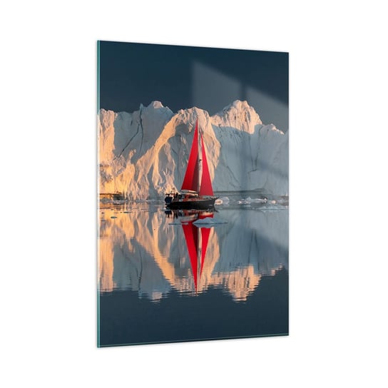 Obraz na szkle - Na krańcu świata - 50x70cm - Lodowiec Krajobraz Grenlandia - Nowoczesny szklany obraz do salonu do sypialni ARTTOR ARTTOR