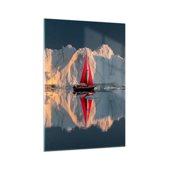 Obraz na szkle - Na krańcu świata - 70x100cm - Lodowiec Krajobraz Grenlandia - Nowoczesny foto szklany obraz do salonu do sypialni ARTTOR ARTTOR