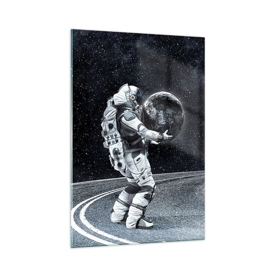 Obraz na szkle - Na Mlecznej Drodze - 70x100cm - Kosmos Astronauta Fantasy - Nowoczesny foto szklany obraz do salonu do sypialni ARTTOR ARTTOR