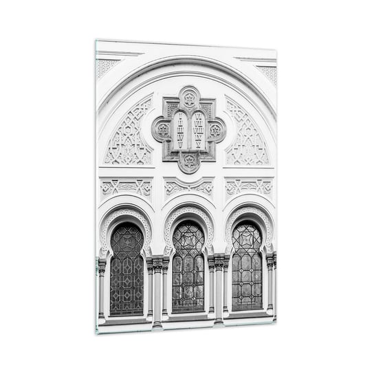 Obraz na szkle - Na pograniczu kultur - 80x120cm - Architektura Synagoga Józefów Religia - Nowoczesny szklany obraz na ścianę do salonu do sypialni ARTTOR ARTTOR