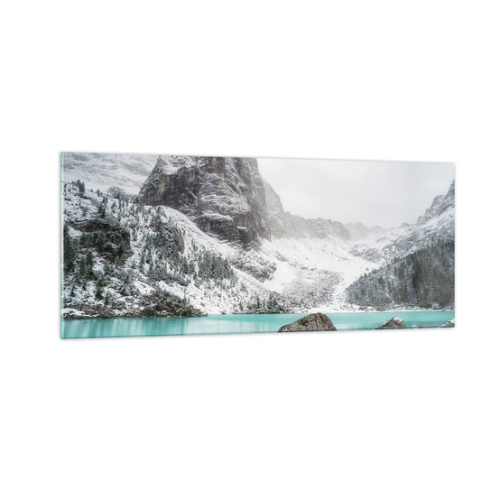 Obraz na szkle - Na straży - 100x40cm - Krajobraz Jezioro Alpy - Nowoczesny foto szklany obraz do salonu do sypialni ARTTOR ARTTOR