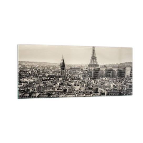 Obraz na szkle - Nad dachami Paryża - 100x40cm - Miasto Paryż Architektura - Nowoczesny foto szklany obraz do salonu do sypialni ARTTOR ARTTOR