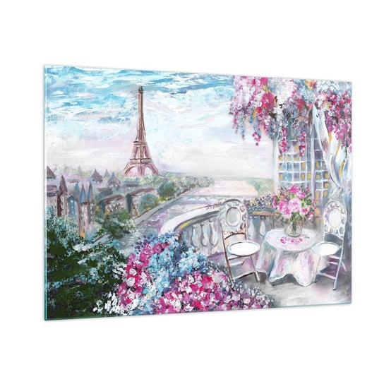 Obraz na szkle - Najpiękniej tu w maju - 100x70cm - Miasto Wieża Eiffla Paryż - Nowoczesny foto szklany obraz do salonu do sypialni ARTTOR ARTTOR