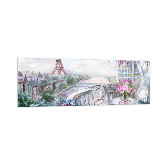 Obraz na szkle - Najpiękniej tu w maju - 160x50cm - Miasto Wieża Eiffla Paryż - Nowoczesny foto szklany obraz do salonu do sypialni ARTTOR ARTTOR