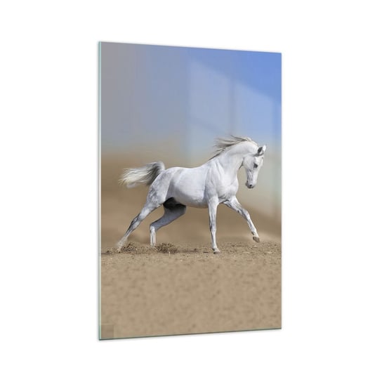 Obraz na szkle - Najpiękniejsza arabska baśń - 70x100cm - Koń Zwierzęta Galop - Nowoczesny foto szklany obraz do salonu do sypialni ARTTOR ARTTOR