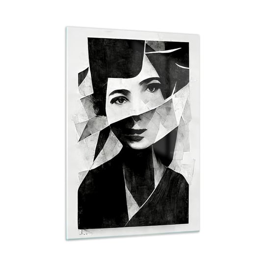 Obraz na szkle - Naprawdę jaka jesteś… - 50x70cm - Portret Kobieta Czarno-Biały - Nowoczesny szklany obraz do salonu do sypialni ARTTOR ARTTOR