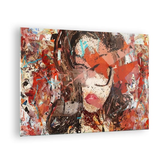 Obraz na szkle - Naprawdę, jaka jesteś, nie wie nikt - 70x50cm - Abstrakcja Portret Kobiety Grafika - Nowoczesny szklany obraz do salonu do sypialni ARTTOR ARTTOR