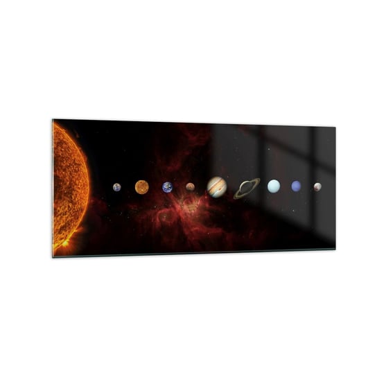 Obraz na szkle - Nasza okolica - 120x50cm - Układ Słoneczny Planety Kosmos - Nowoczesny szklany obraz na ścianę do salonu do sypialni ARTTOR ARTTOR