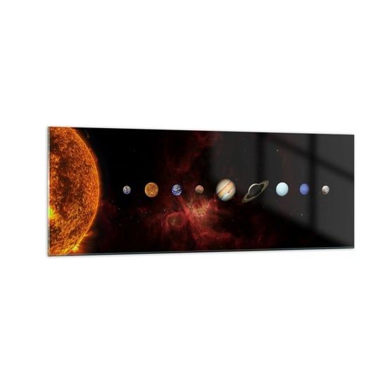 Obraz na szkle - Nasza okolica - 140x50cm - Układ Słoneczny Planety Kosmos - Nowoczesny szklany obraz do salonu do sypialni ARTTOR ARTTOR