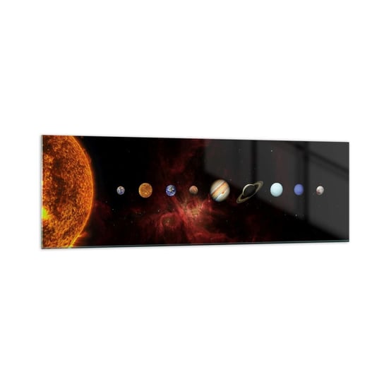 Obraz na szkle - Nasza okolica - 160x50cm - Układ Słoneczny Planety Kosmos - Nowoczesny foto szklany obraz do salonu do sypialni ARTTOR ARTTOR