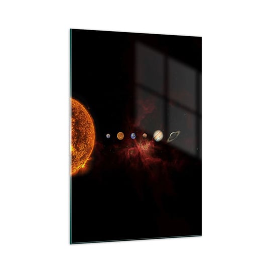Obraz na szkle - Nasza okolica - 70x100cm - Układ Słoneczny Planety Kosmos - Nowoczesny foto szklany obraz do salonu do sypialni ARTTOR ARTTOR