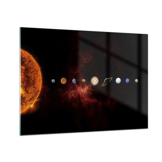 Obraz na szkle - Nasza okolica - 70x50cm - Układ Słoneczny Planety Kosmos - Nowoczesny szklany obraz do salonu do sypialni ARTTOR ARTTOR