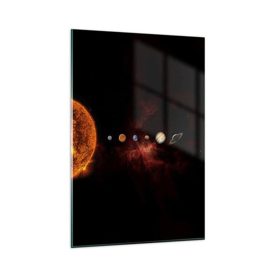 Obraz na szkle - Nasza okolica - 80x120cm - Układ Słoneczny Planety Kosmos - Nowoczesny szklany obraz na ścianę do salonu do sypialni ARTTOR ARTTOR