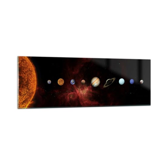 Obraz na szkle - Nasza okolica - 90x30cm - Układ Słoneczny Planety Kosmos - Nowoczesny szklany obraz do salonu do sypialni ARTTOR ARTTOR