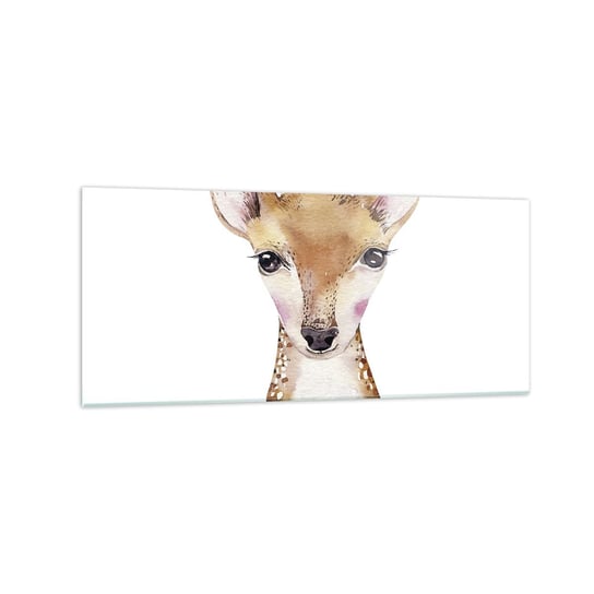 Obraz na szkle - Natura niewinności - 120x50cm - Zwierzęta Grafika Sarna - Nowoczesny szklany obraz na ścianę do salonu do sypialni ARTTOR ARTTOR