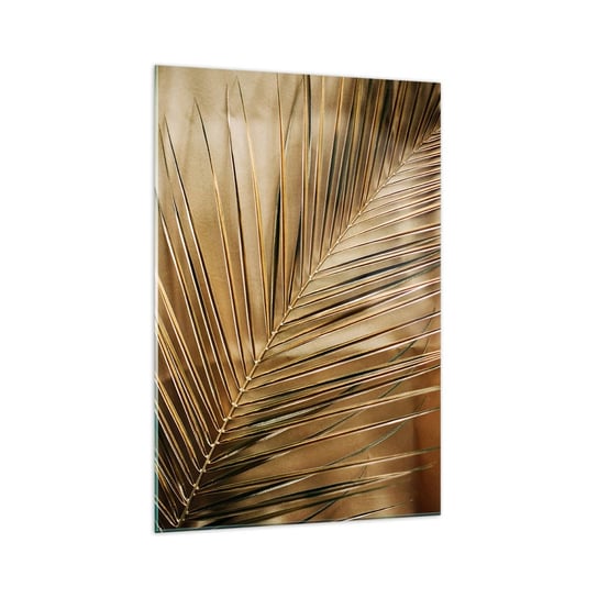 Obraz na szkle - Naturalna kolumnada - 70x100cm - Liść Palmowy Grafika Tropiki - Nowoczesny foto szklany obraz do salonu do sypialni ARTTOR ARTTOR