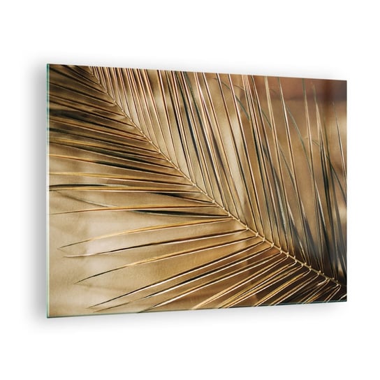 Obraz na szkle - Naturalna kolumnada - 70x50cm - Liść Palmowy Grafika Tropiki - Nowoczesny szklany obraz do salonu do sypialni ARTTOR ARTTOR