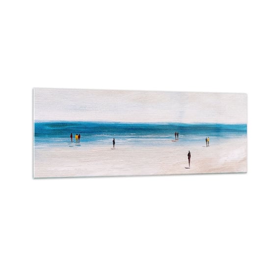 Obraz na szkle - Naturalna potrzeba - 140x50cm - Plaża Ludzie Minimalizm - Nowoczesny szklany obraz do salonu do sypialni ARTTOR ARTTOR