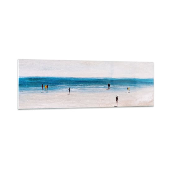 Obraz na szkle - Naturalna potrzeba - 160x50cm - Plaża Ludzie Minimalizm - Nowoczesny foto szklany obraz do salonu do sypialni ARTTOR ARTTOR