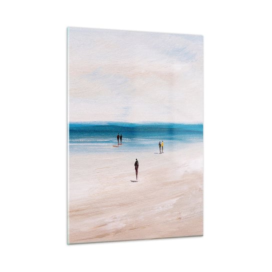 Obraz na szkle - Naturalna potrzeba - 50x70cm - Plaża Ludzie Minimalizm - Nowoczesny szklany obraz do salonu do sypialni ARTTOR ARTTOR