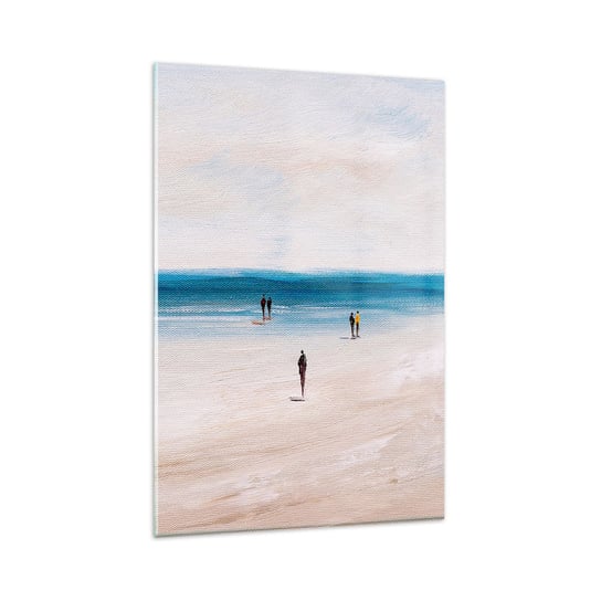 Obraz na szkle - Naturalna potrzeba - 80x120cm - Plaża Ludzie Minimalizm - Nowoczesny szklany obraz na ścianę do salonu do sypialni ARTTOR ARTTOR