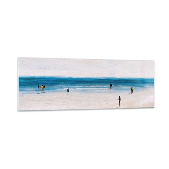 Obraz na szkle - Naturalna potrzeba - 90x30cm - Plaża Ludzie Minimalizm - Nowoczesny szklany obraz do salonu do sypialni ARTTOR ARTTOR