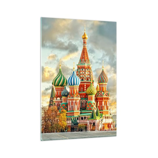 Obraz na szkle - Nawet Disney by nie wymyślił - 70x100cm - Miasto Moskwa Cerkiew - Nowoczesny foto szklany obraz do salonu do sypialni ARTTOR ARTTOR