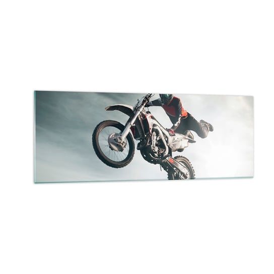 Obraz na szkle - Nie ma zabawy bez ryzyka - 140x50cm - Motocross Motocykl Motocyklista - Nowoczesny szklany obraz do salonu do sypialni ARTTOR ARTTOR