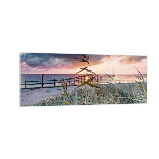 Obraz na szkle - Nie przemija z wiatrem - 140x50cm - Krajobraz Morze Plaża - Nowoczesny szklany obraz do salonu do sypialni ARTTOR ARTTOR