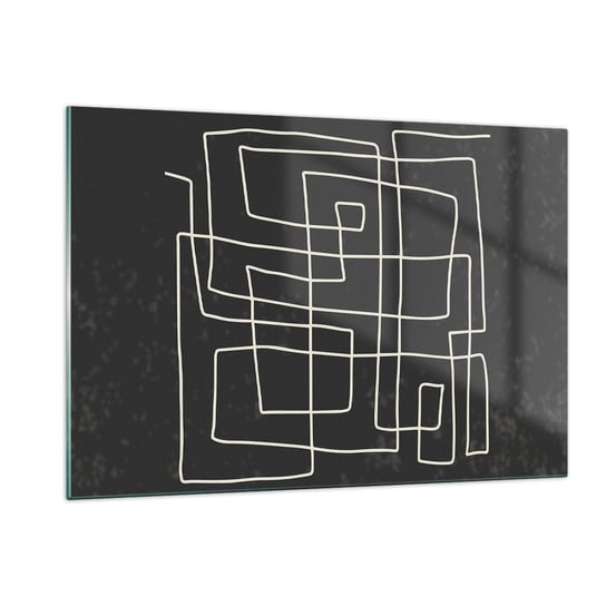 Obraz na szkle - Nie taki prosty - 120x80cm - Abstrakcja Sztuka Czarno-Biały - Nowoczesny szklany obraz na ścianę do salonu do sypialni ARTTOR ARTTOR