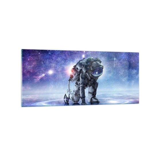 Obraz na szkle - Niebo gwiaździste nade mną - 120x50cm - Kosmonauta Kosmos Astronauta - Nowoczesny szklany obraz na ścianę do salonu do sypialni ARTTOR ARTTOR