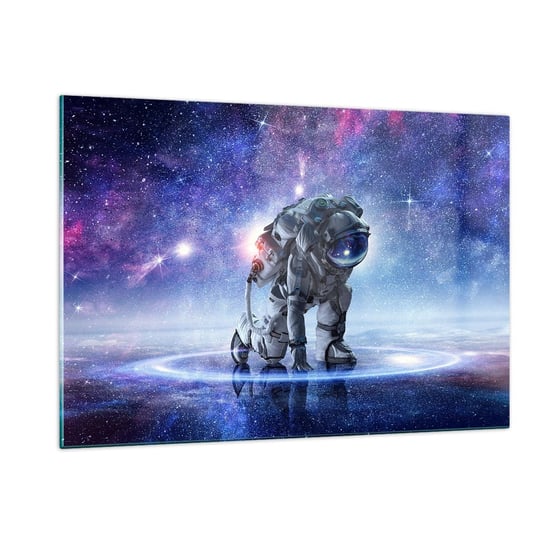 Obraz na szkle - Niebo gwiaździste nade mną - 120x80cm - Kosmonauta Kosmos Astronauta - Nowoczesny szklany obraz na ścianę do salonu do sypialni ARTTOR ARTTOR