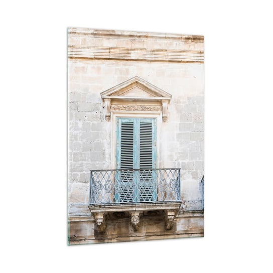 Obraz na szkle - Niepowtarzalny urok Italii - 50x70cm - Balkon Starodawny Architektura - Nowoczesny szklany obraz do salonu do sypialni ARTTOR ARTTOR
