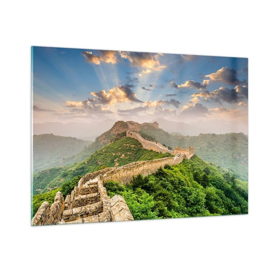Obraz na szkle - Nieprzemijająca wielkość - 100x70cm - Krajobraz Mur Chiński Azja - Nowoczesny foto szklany obraz do salonu do sypialni ARTTOR ARTTOR